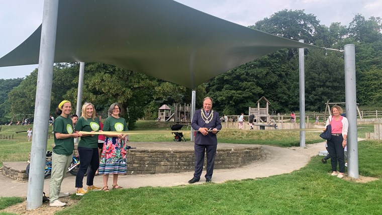 All-weather shade sail installed at Aireville Park Skipton